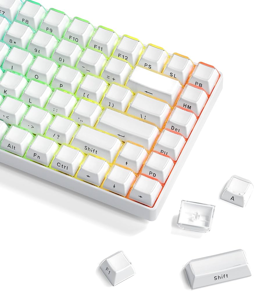 Amazon.co.jp: 113キー クリスタルクリアキーキャップ レターサイド